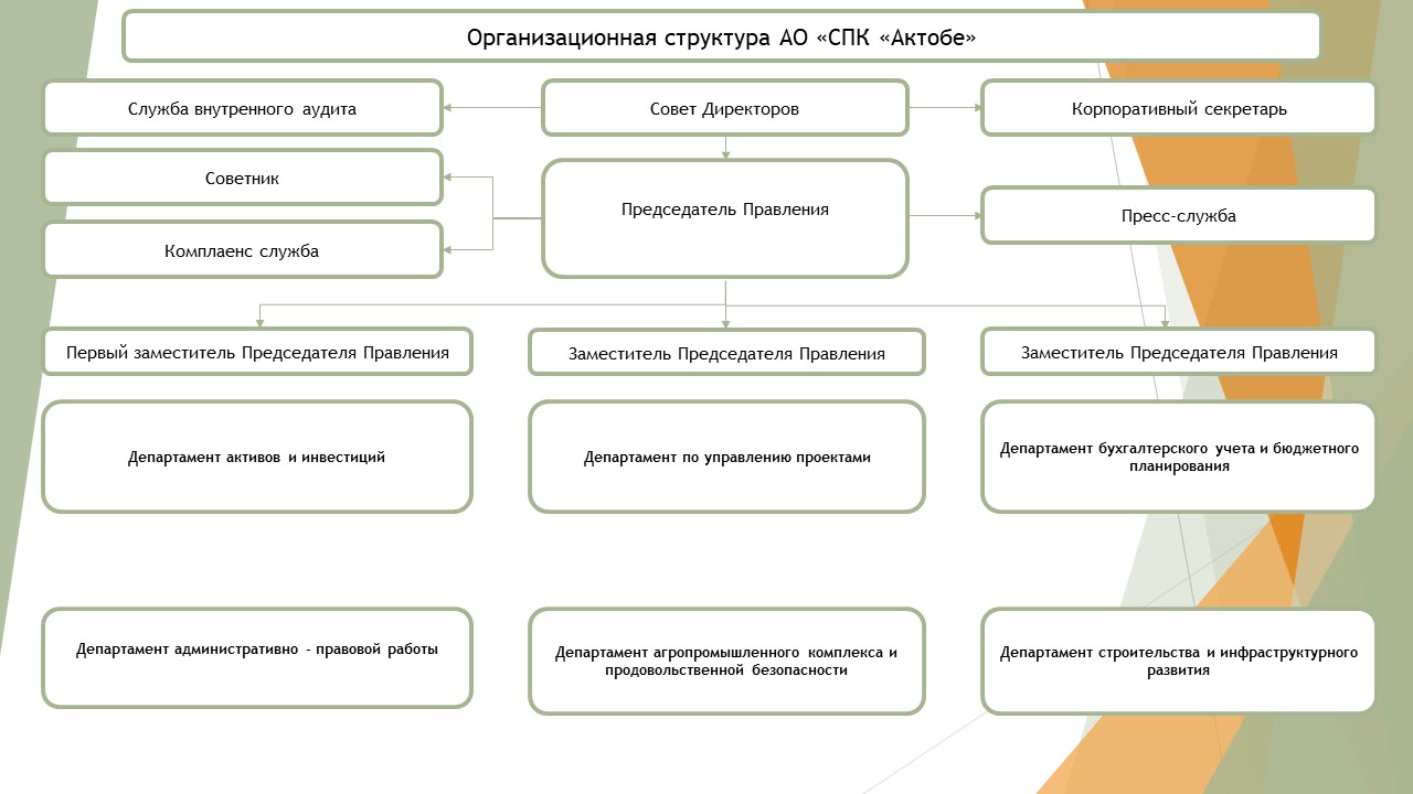 Организационная структура - СПК «Актобе»